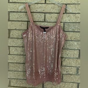 WHBM Blush Pink Sequin Tank